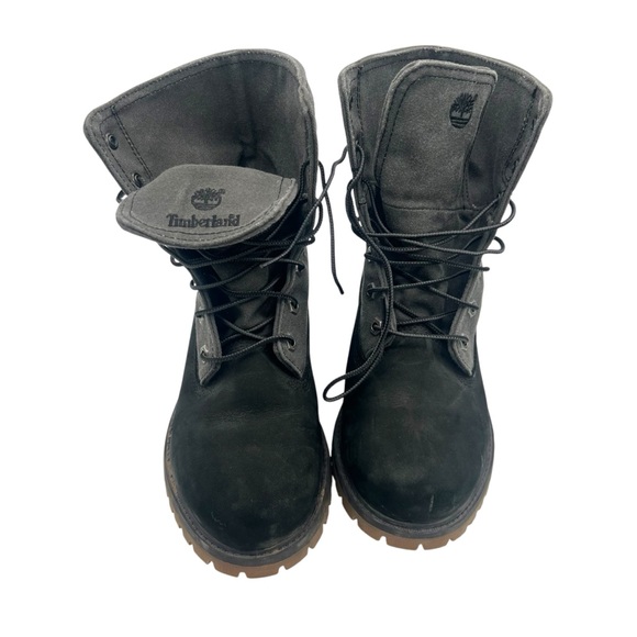 Timberland Combat Boots Roll Top Unisex Nubank Leather Fold Down 8.5 - Picture 1 of 6